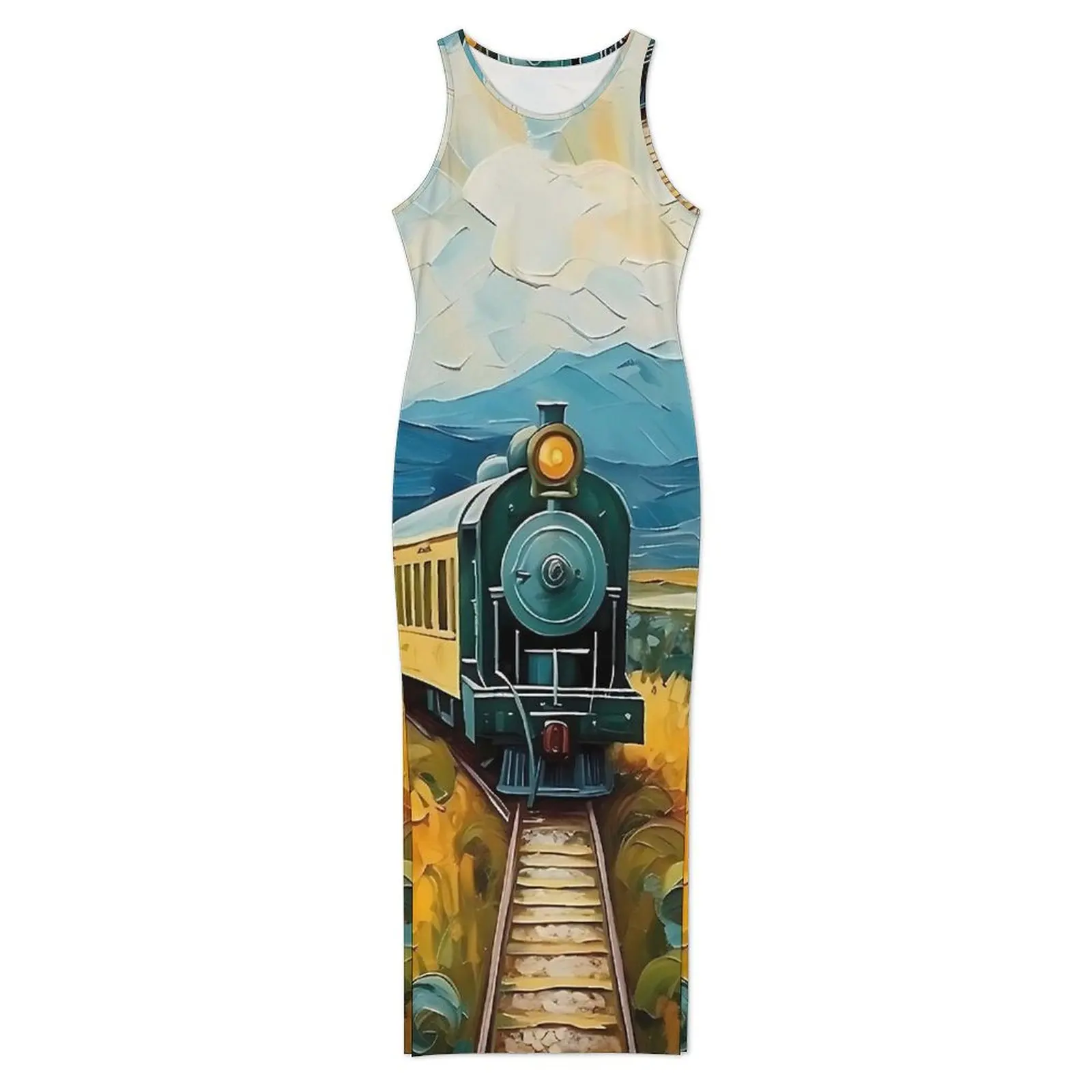 Van Gogh Painting Art Dress Sleeveless  Club Party Maxi Dresses Summer Street Fashion Custom Bodycon Dress 2XL 3XL 4XL