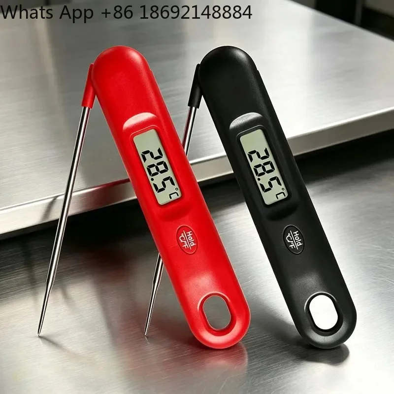 Food Thermometer Probe for Rapid Temperature Measurement Folding Digital Display for Kitchen Barbecue