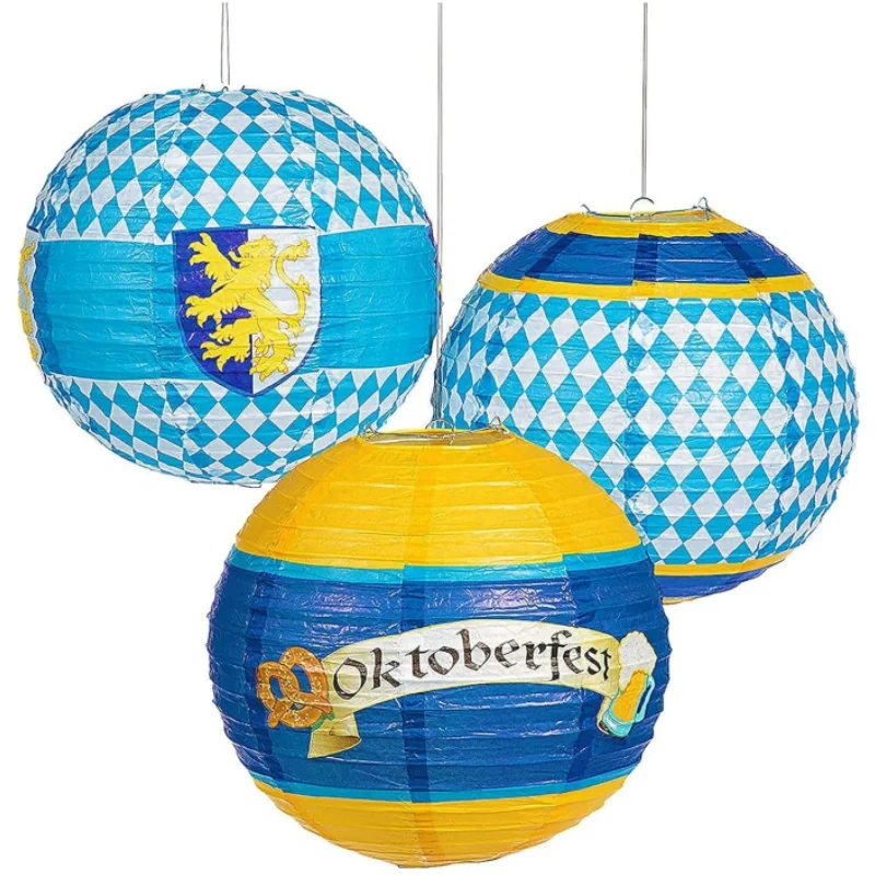 Oktoberfest-Dekorationen, Oktoberfest-Hänge-Papierlaternen-Set, Oktoberfest-Partyzubehör, Oktoberfest-Dekoration, Oktoberfest-Teil