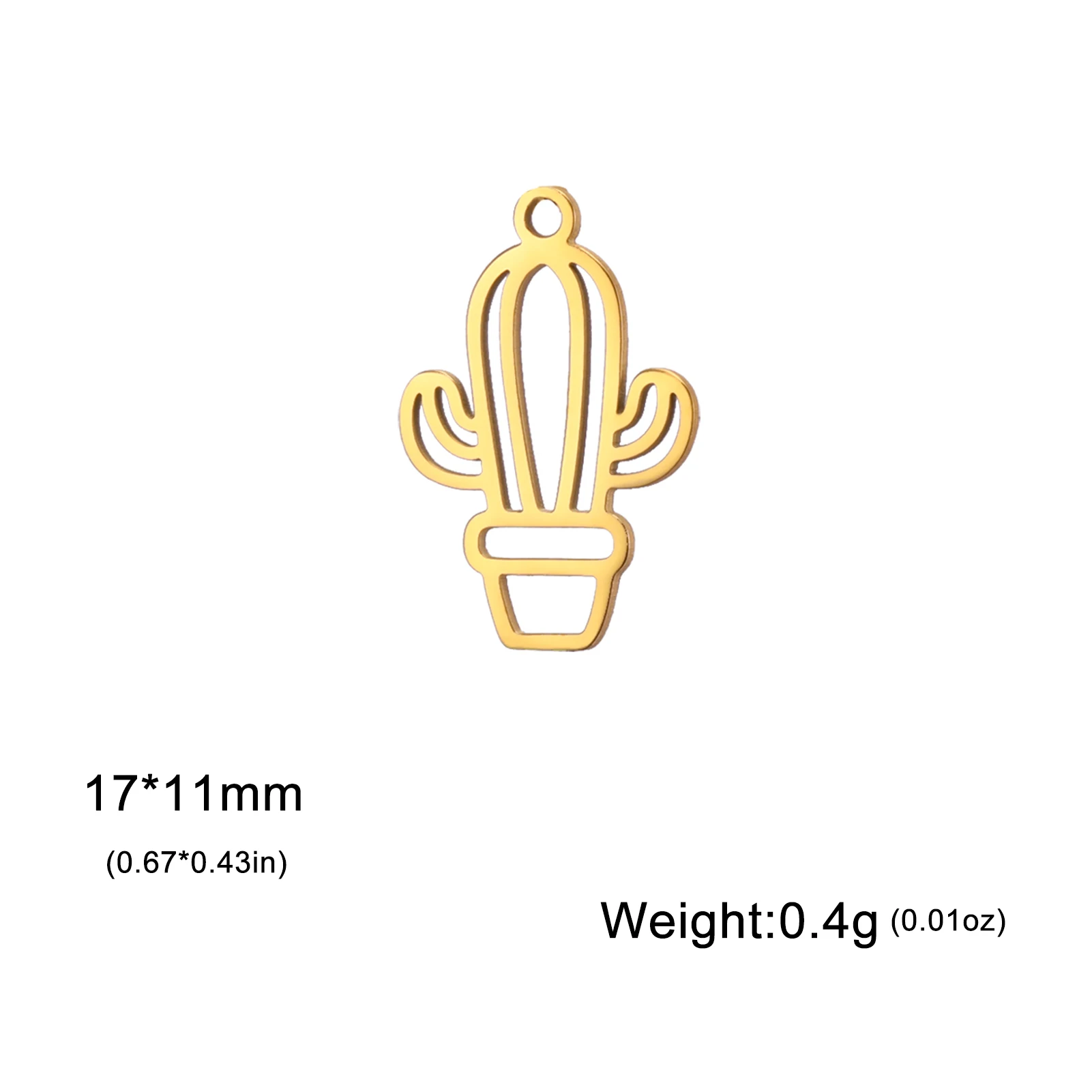 선인장 스테인리스 스틸 식물 펜던트, DIY 목걸이 귀걸이, 주얼리 만들기 용품, 패션 선물