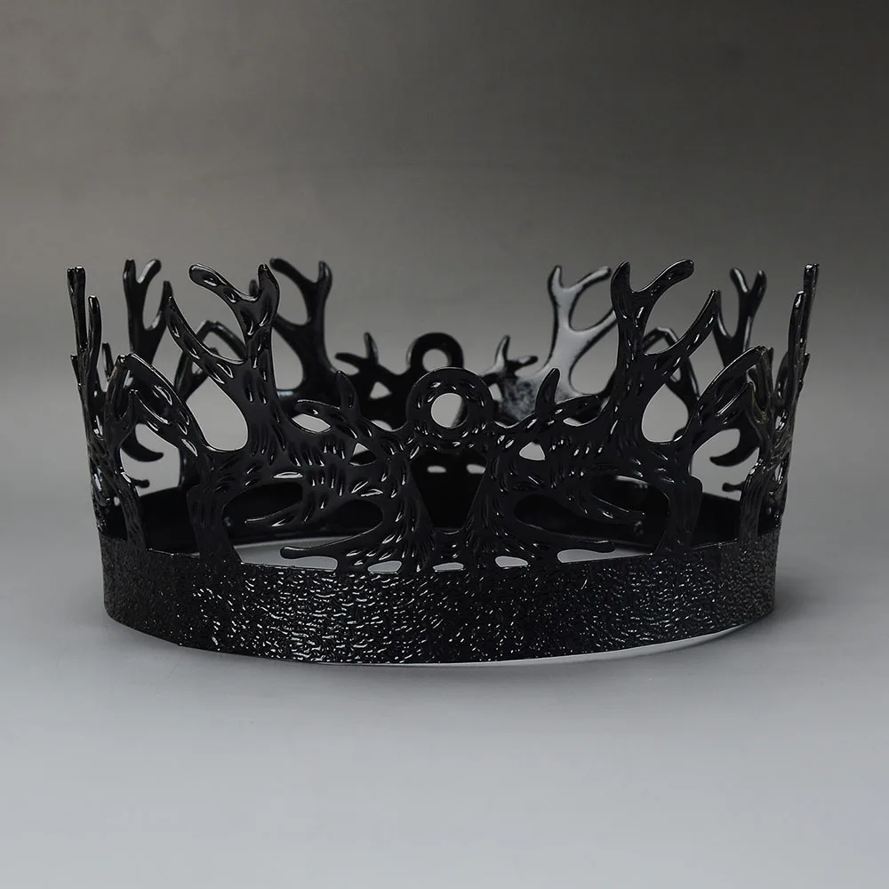 1 قطعة لعبة من عروش جوفري Baratheon التاج الأسود الرجال الملك تيارا للمهرجانات تأثيري القرون الوسطى القوطية إكسسوارات الشعر تحت عنوان