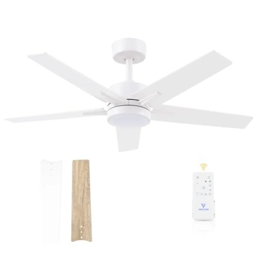 

Ceiling Fan 42'' with Light: Fans with Remote Control - Quiet Reversible DC Motor - Light Memory Function and 3CCT Dimmable for