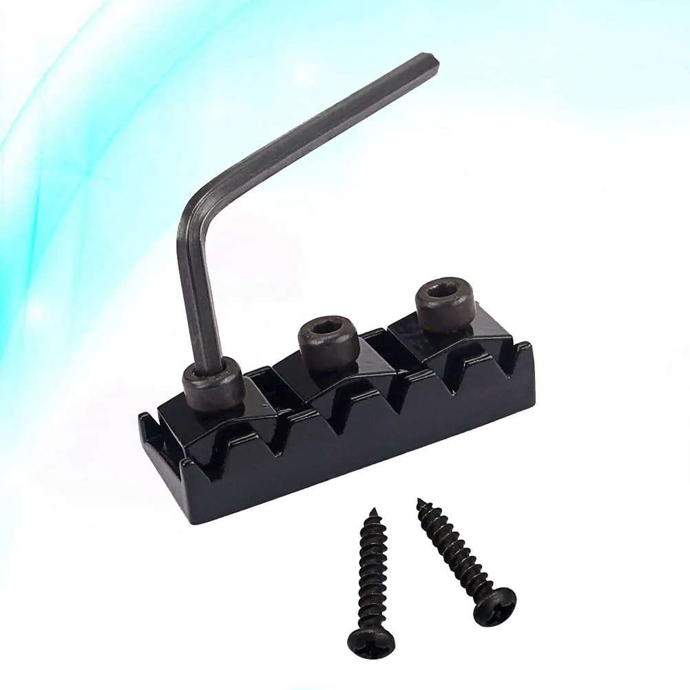 

42Mm Zinc Alloy Electric Guitar Locking Nut String Lock Wrench Black Durable Tuning Stability Replacement Parts Easy