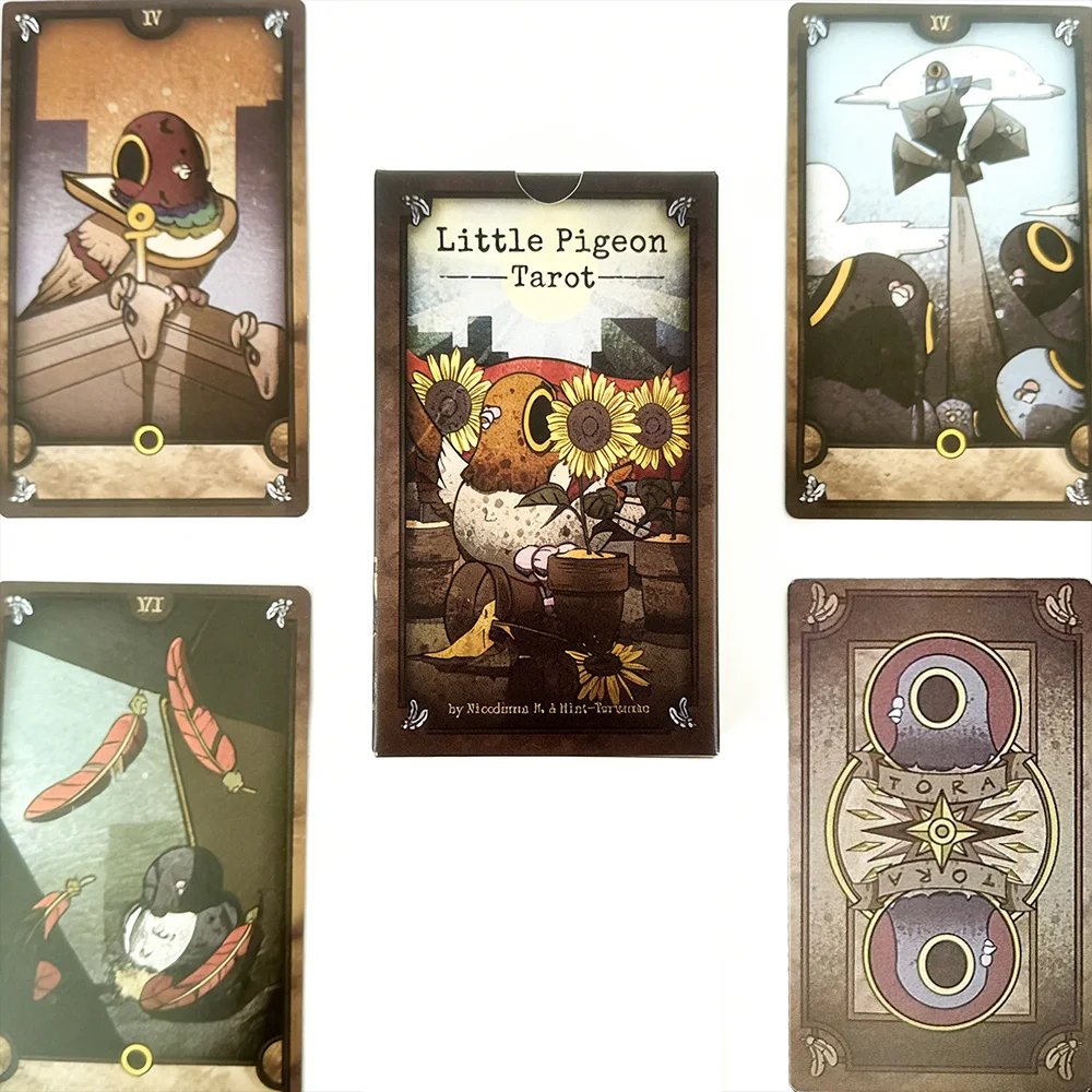 78 Little Dove Tarot Deck (12x7cm) Featuring Adorable Animal Bird Illustrations, Suitable for Beginners, Divination Gift