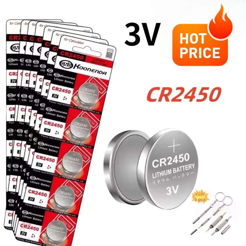 

CR2450 3 В литиевая батарея CR2450 DL2450 BR2450 LM2450 KCR5029 для игрушечного ключа автомобиля, пульт дистанционного управления, часы, светодиодная кнопка, монеты, элементы
