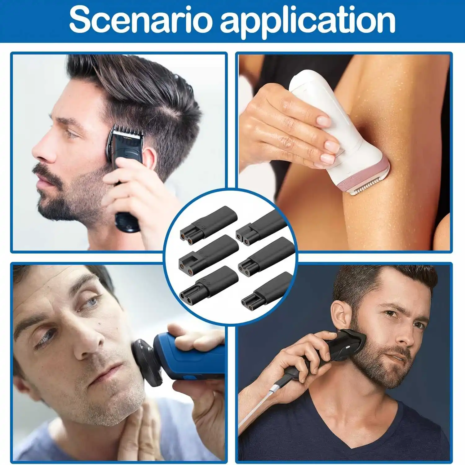 Brangdy 6 قطعة Type-C استبدال شاحن USB محول صالح لجميع أنواع مشابك الشعر الكهربائية أدوات تهذيب اللحية ماكينة حلاقة مصابيح مكتبية