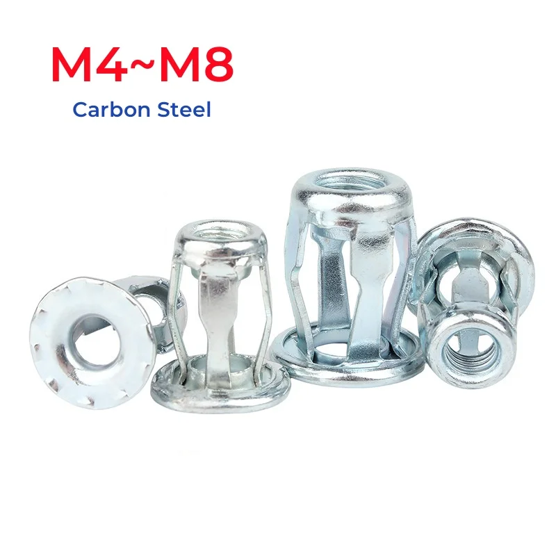 M4 M5 M6 M8 Carbon Steel Jack Nut Petal Shape Expansion Metal Rivetnut Panel License Plate Clamp Lock Jack Nuts