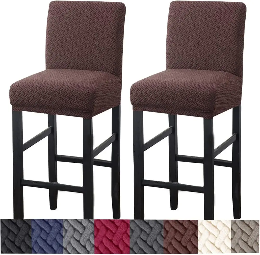 

Bar Stool Covers,2 Pa Stretch Bar Stool Covers With Backs Jacquard Bar Stool Chair Covers Barstool Covers Slipcovers With Ba