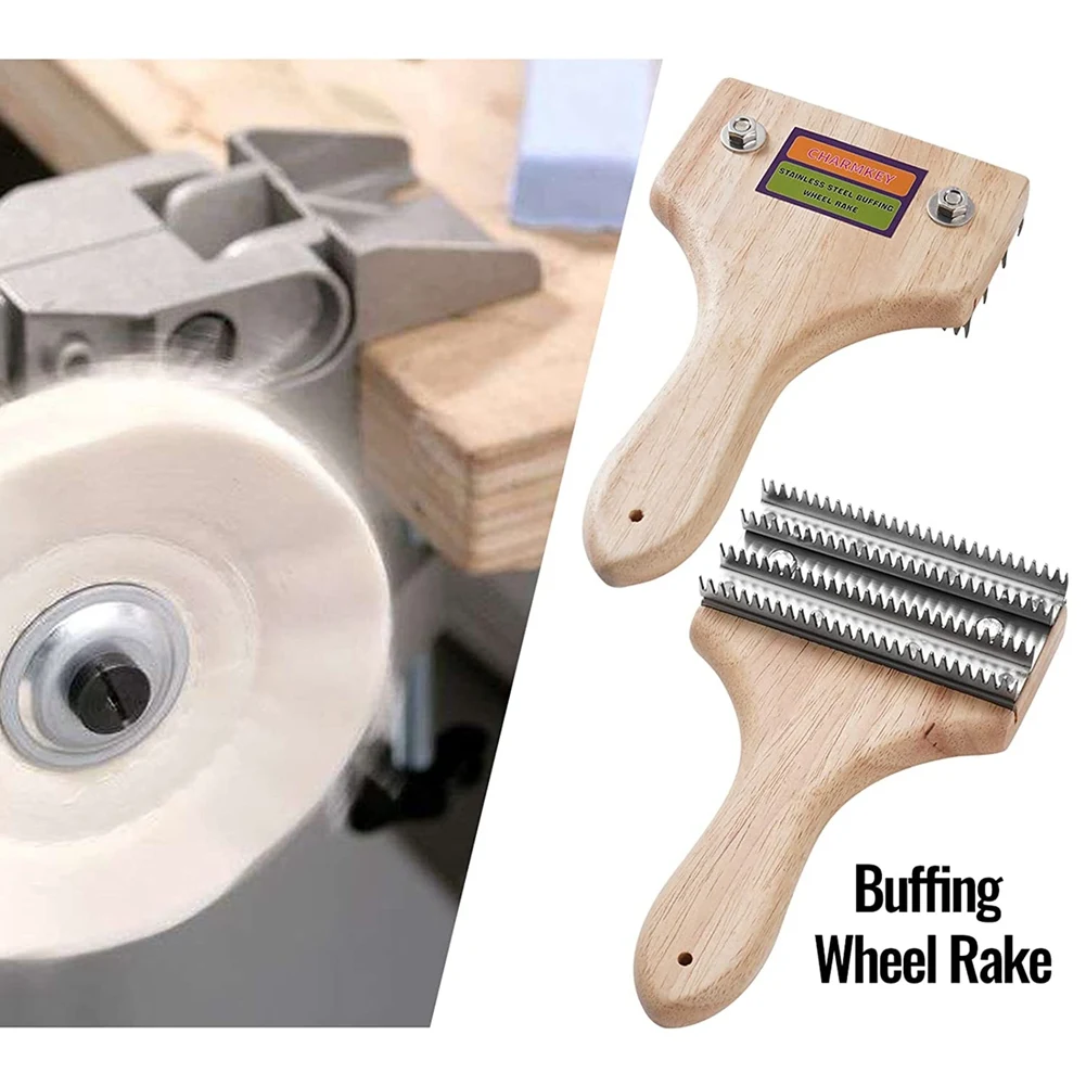 AC62 - مشط عجلة تلميع بيد واحدة مقاس 7-3/4 بوصة لإزالة المركبات المتبقية والمعادن من عجلات التلميع