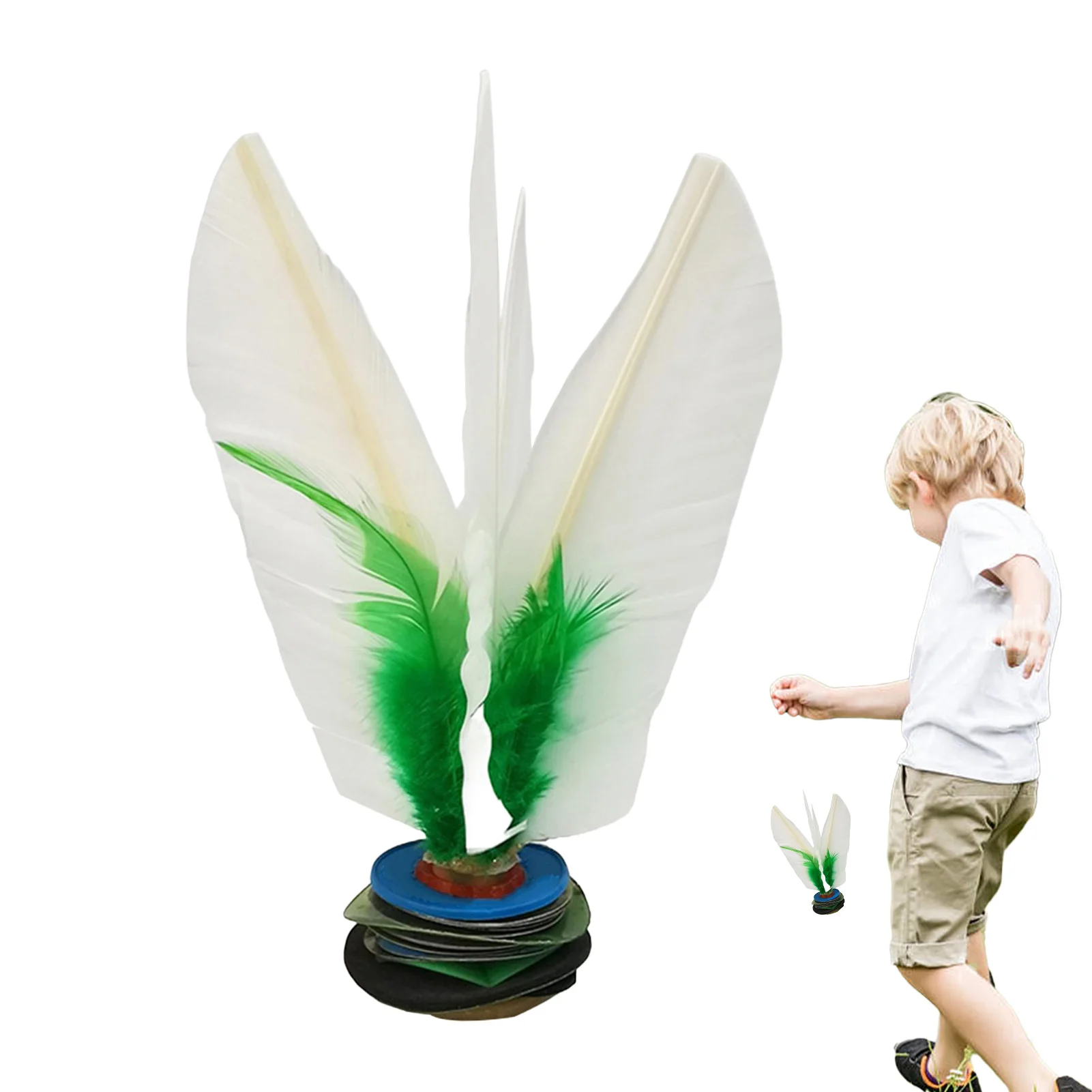 

Feather Jianzi Shuttlecock Wear Resistant Chicken Feather Shuttlecock Portable Foot Kick Handwheel Feather Shuttlecock Outdoor