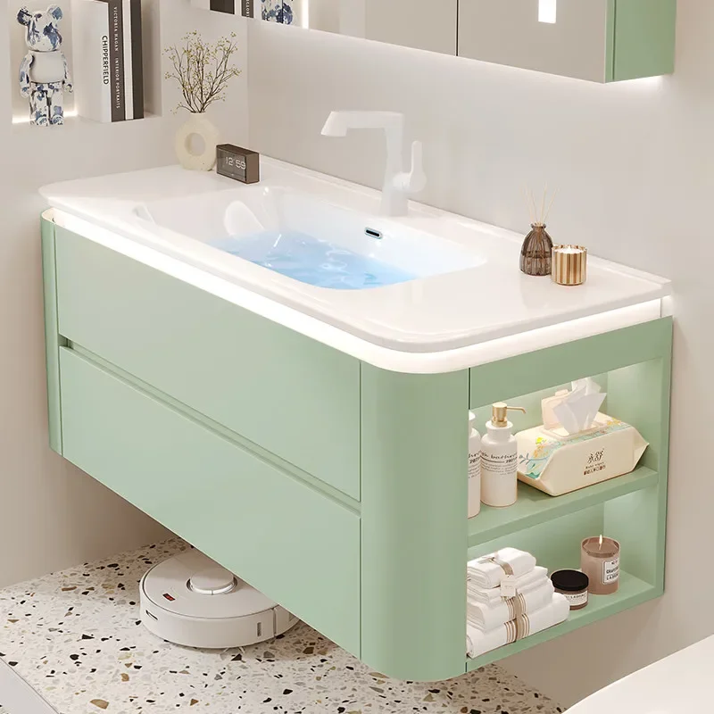 Ceramic wash basin cabinet, combination bathroom wash basin cabinet wash table