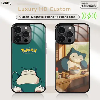 Anime Jednoduchý S-Snorlax Pouzdro na telefon pro iPhone 16 15 14 13 12 11 Pro Max Plus Mini Magnetický Bezdrátový Nabíjecí Kryt MagSafe 6 nejlepší prodej Pouzdro Snorlax na iPhone - №1