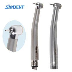 SANDENT 4/2 Holes Dental High Speed Hand piece Standard Head Clean Push Button Type Single Water Spray Air Turbine