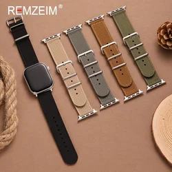 Ribbed Nylon Watch Bracelet for Apple Watch Series 1-10 SE Ultra Strap for Iwatch 49/46/45/44/42/41/40/38mm Black Brown Band