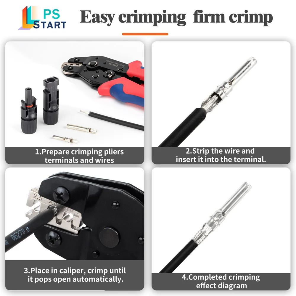 SN 2546B سلك العقص ذو طيات لموصلات التوصيل الشمسية كابل الطاقة الشمسية الكهروضوئية العقص أداة للموصلات الشمسية AWG14-10 2.5/4/6mm2