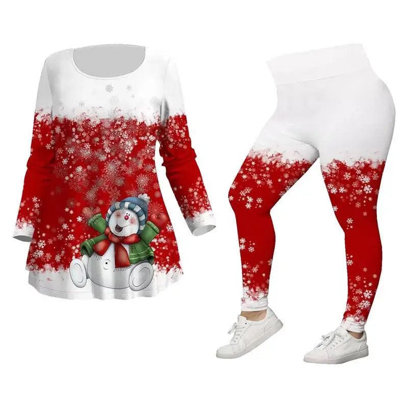 

Christmas Clothes For Women Christmas Long Sleeves Tops And Leggings Set Christmas Tunic Tops Casual Leggings Sweatshirt