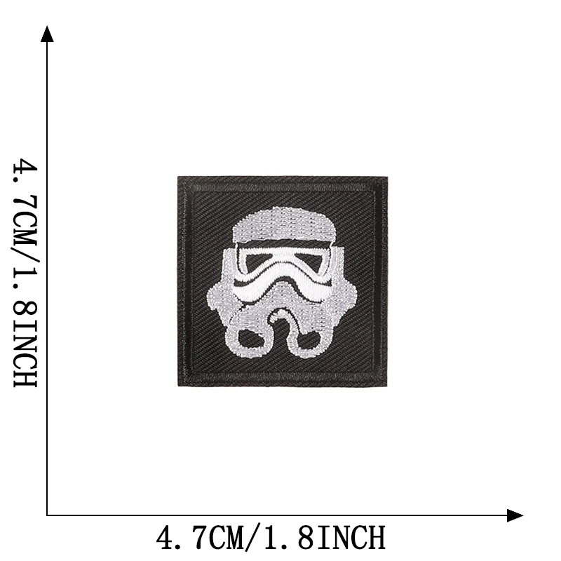Schwarz-weißer Totenkopf zum Aufbügeln, Rock für Kleidung, bestickt, Mochila-Hut, zum Aufnähen, Patches, Punk-Stoff, Diy, Nas Vendki, Jacken-Aufkleber – Detail 4