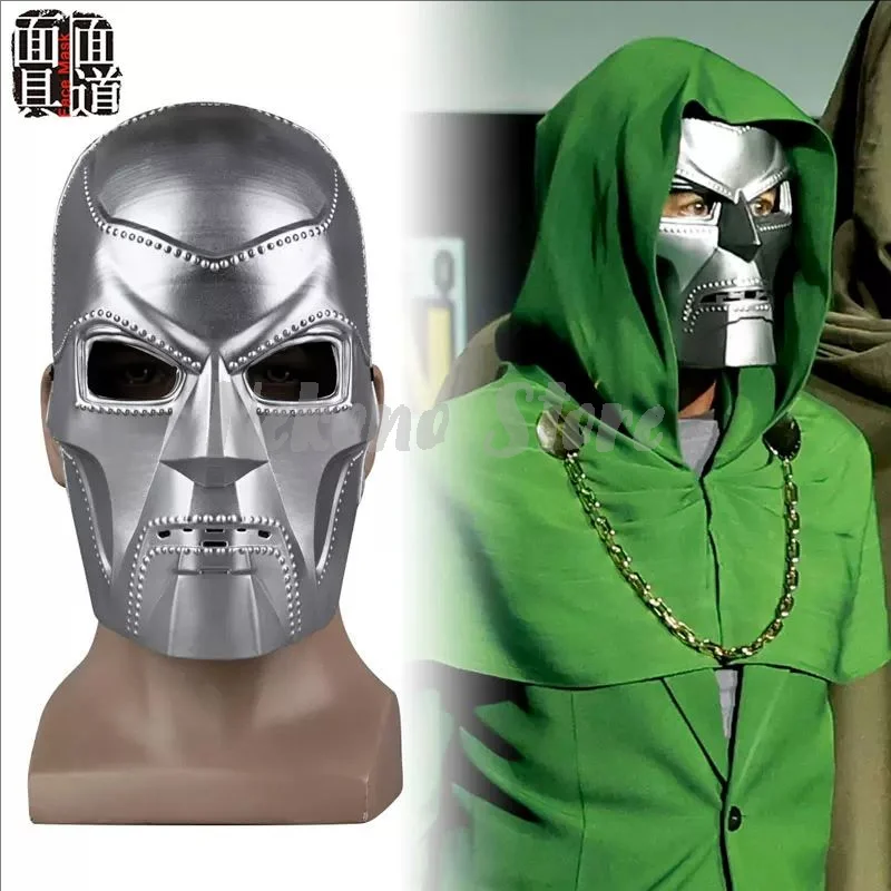Doktor-Film Cosplay-Kostüm, Böser Wissenschaftler Grüner Mantel Hosenanzug mit Maske, Erwachsenen-Halloween-Party-Outfit