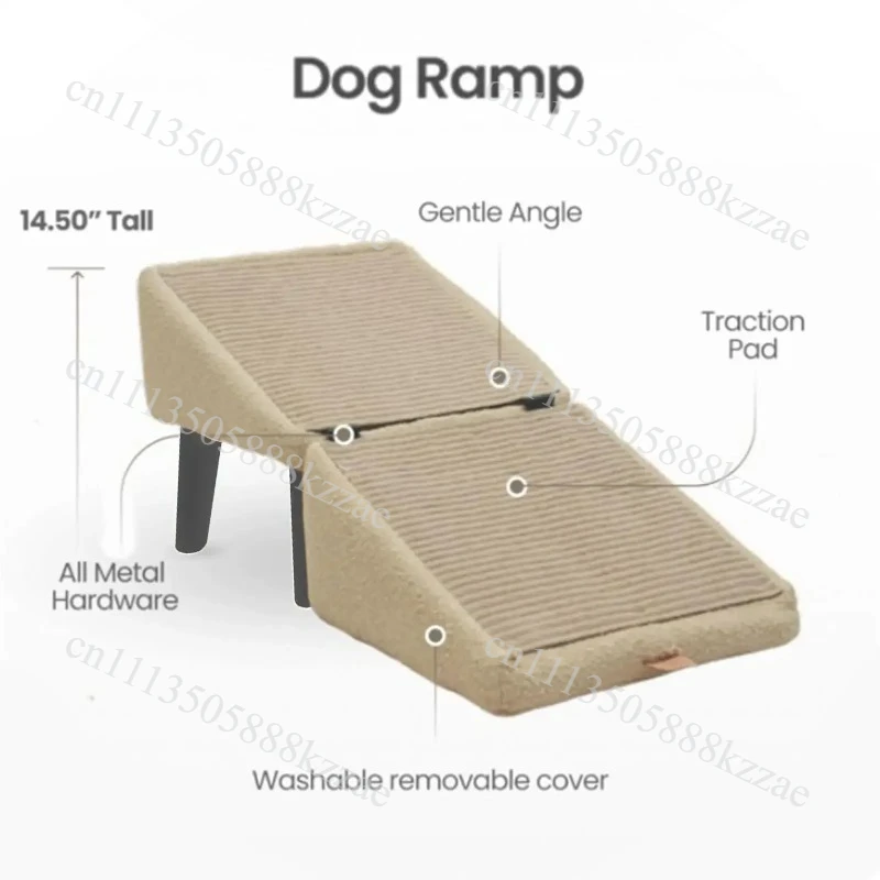 Wooden Pet Stairs for Dogs Indoor 2-in-1 Pet Ramp & Steps Detachable Sofa Climbing Ladder
