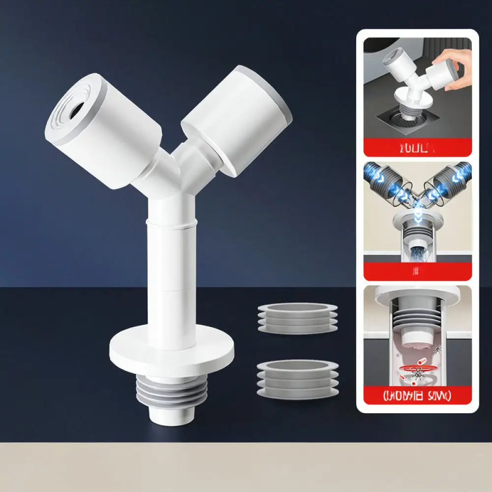 Washing Machine Drain Hose Connector Floor Drain Adapter Anti Odor Sealing Plug Adjustable Joint Bathroom Plumbing Fitting