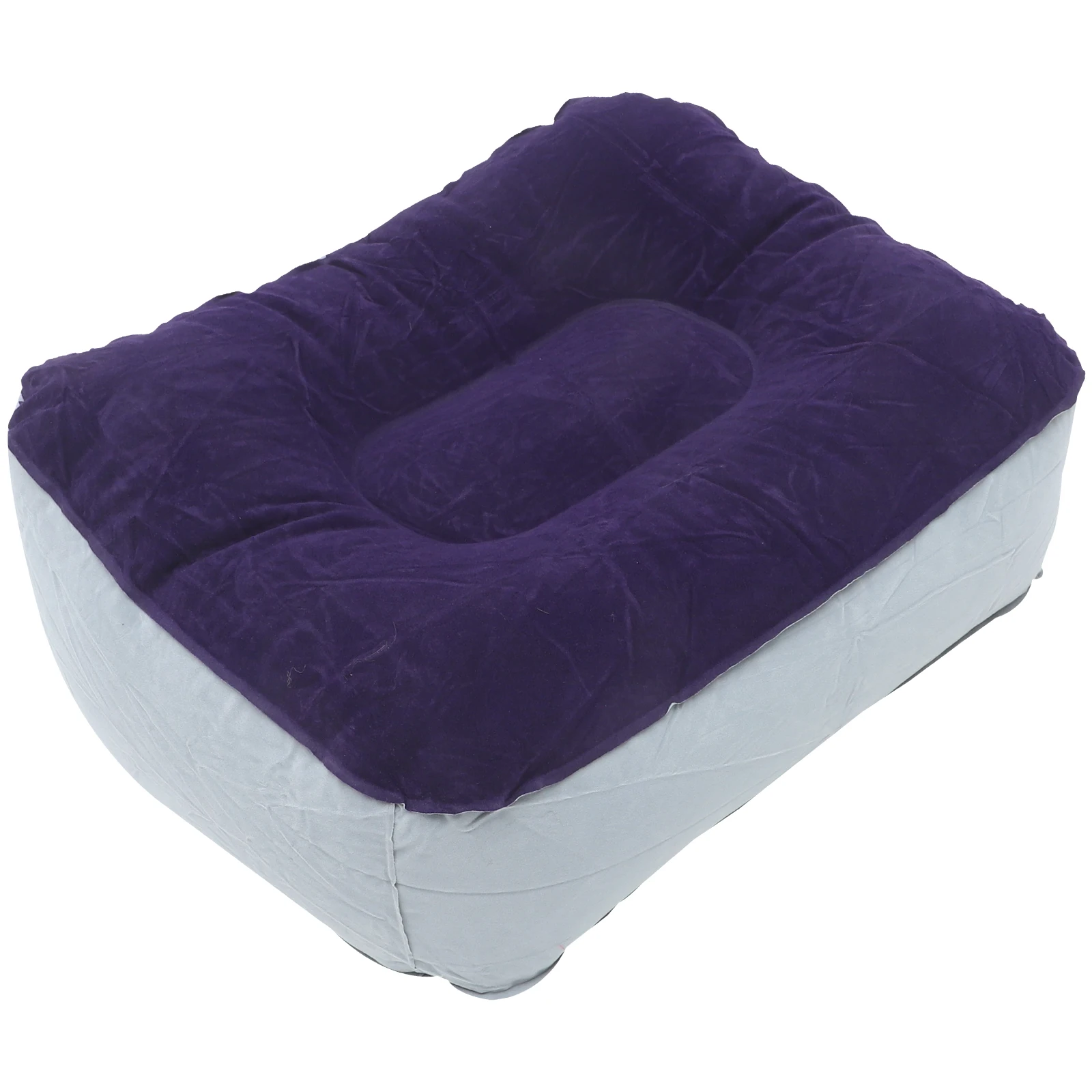 

1pcs Inflatable Foot Rest Pillow Flocking Pvc Cushion For Travel Office Home Airplane Car Train Comfort Support Easy Inflation
