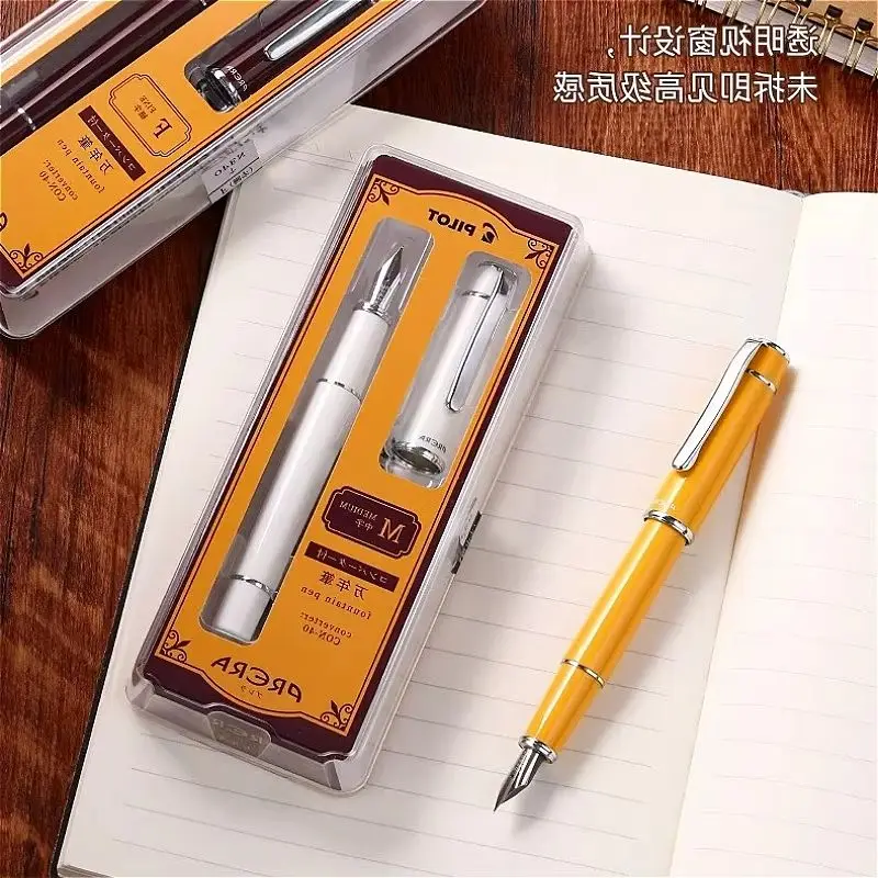 PILOT PRERA Short Fountain Pen Glossy Barrel Silver Trim Portable Signature Pen Luxury Gift Set For Student Office Business