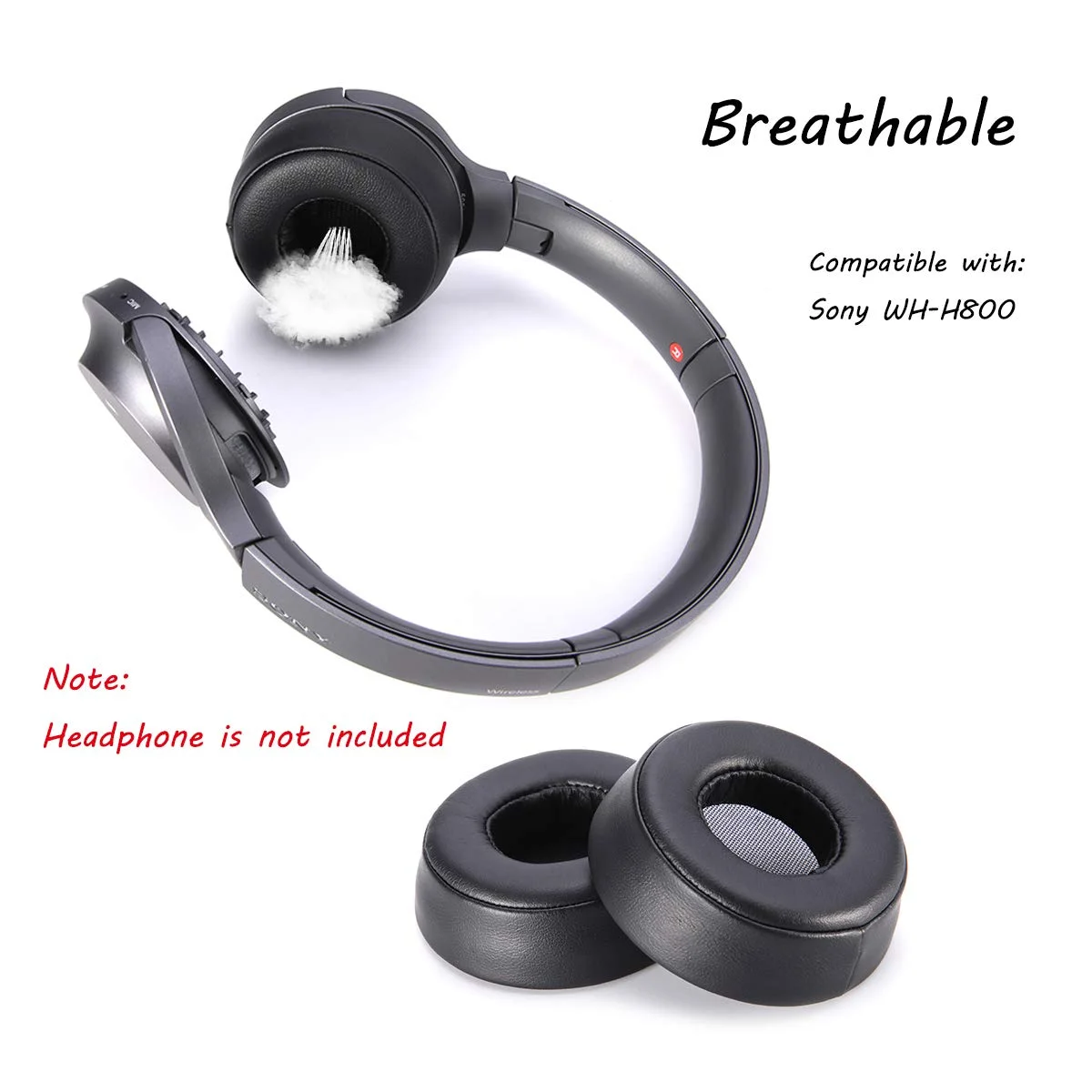 1Pair 단백질 PU 가죽 교체 Earpads 귀 패드 Muffs 컵 베개 커버 소니 WH-H800 WH H800 헤드폰에 대 한 수리 부품