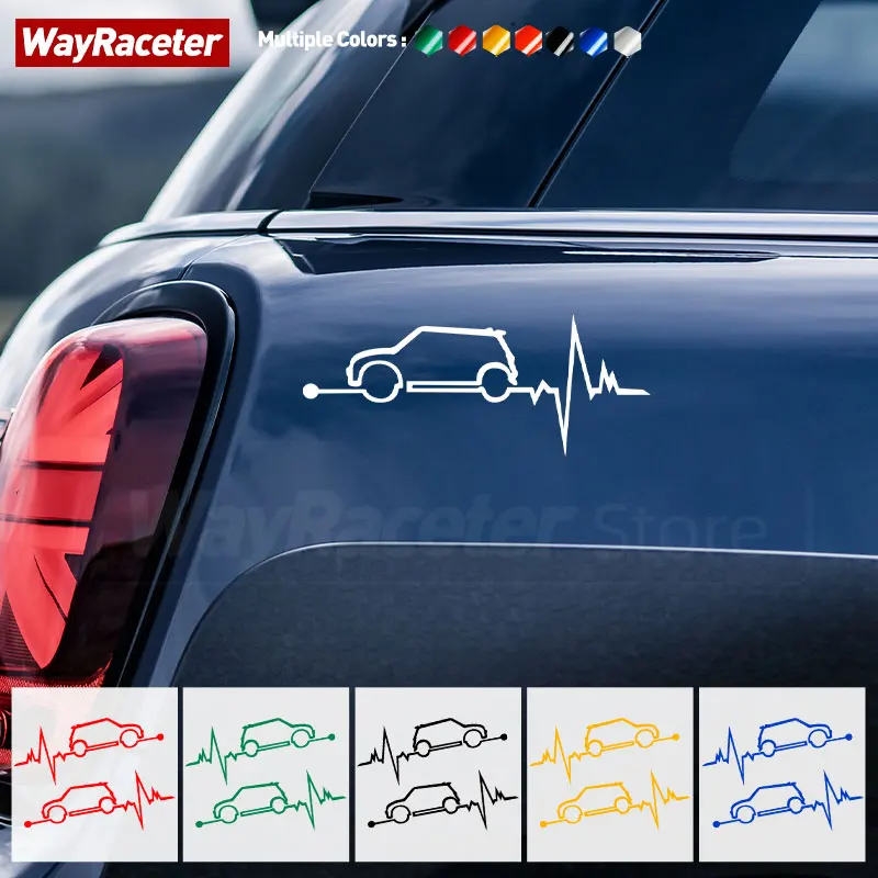2 Pcs Cooper In My Heart Creative Reflective Viny Window Sticker For MINI JCW R50 R52 R53 R56 F55 F56 F57 R55 F54 R60 F60 R61