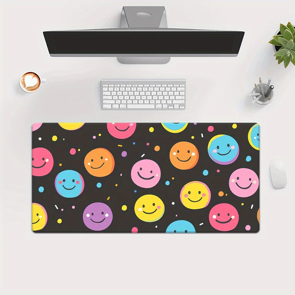 

Colorful joyful Face Gaming Mouse Pad - Non-Slip, Waterproof Desk Mat for PC & Laptop, Soft Rubber Base, Office and Home Compute
