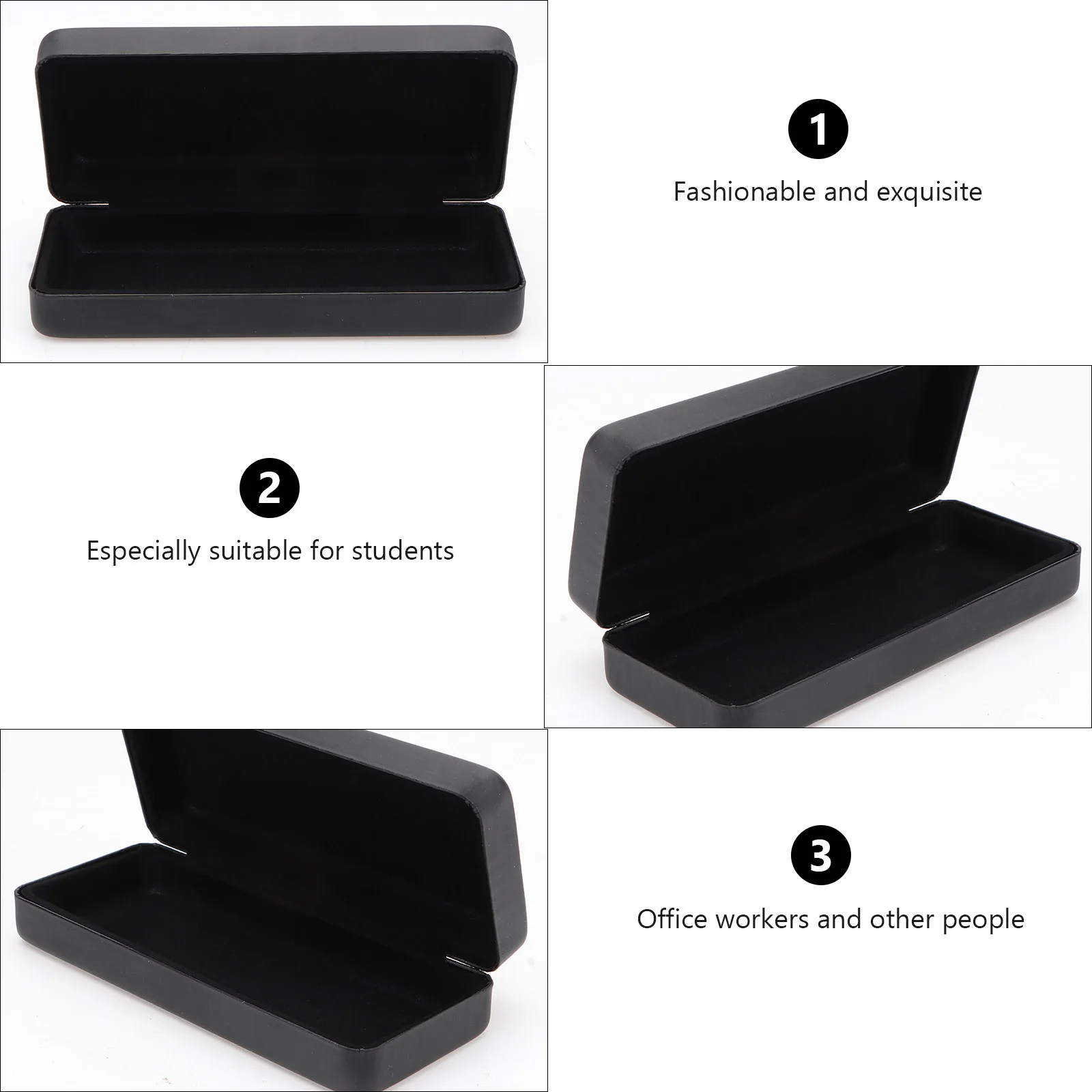 

4pcs Portable Metal Glasses Holder Thickened Durable Eyeglasses Storage Case Compact Lightweight For Men Women Black