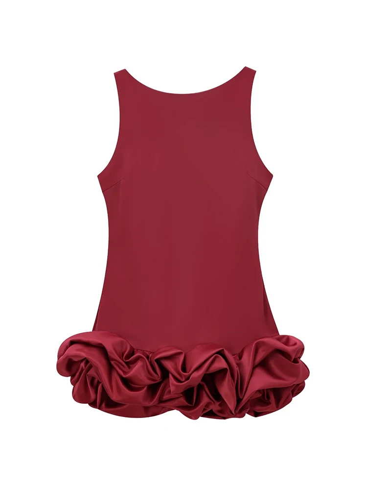 فستان نسائي مثير من TFMLN موضة 2024 فستان نسائي بدون أكمام بدون ظهر أنيق مكشكش وسحاب خلفي نحيف للحفلات #2