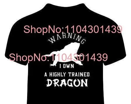 Cute Funny Bearded Dragon Lizard Reptile T Shirt Warning I Own a Highly Trained long or short sleeves