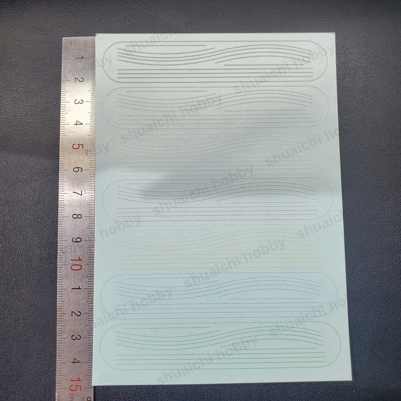 1PCS Modello di Punto Decalcomania Dell'acqua Linea Dritto/Curva Adesivo di Trasferimento Dell'acqua per 1/24 1/18 1/12 Bilancia Auto Moto Cuscino del Sedile
