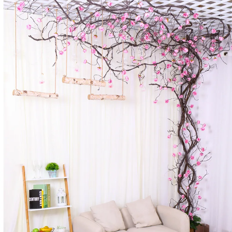 

300cm Artificial Peony Extra Long Thick Vine Hanging Garland Home Garden Wedding Arch DIY Fake Vine Wall Decoration