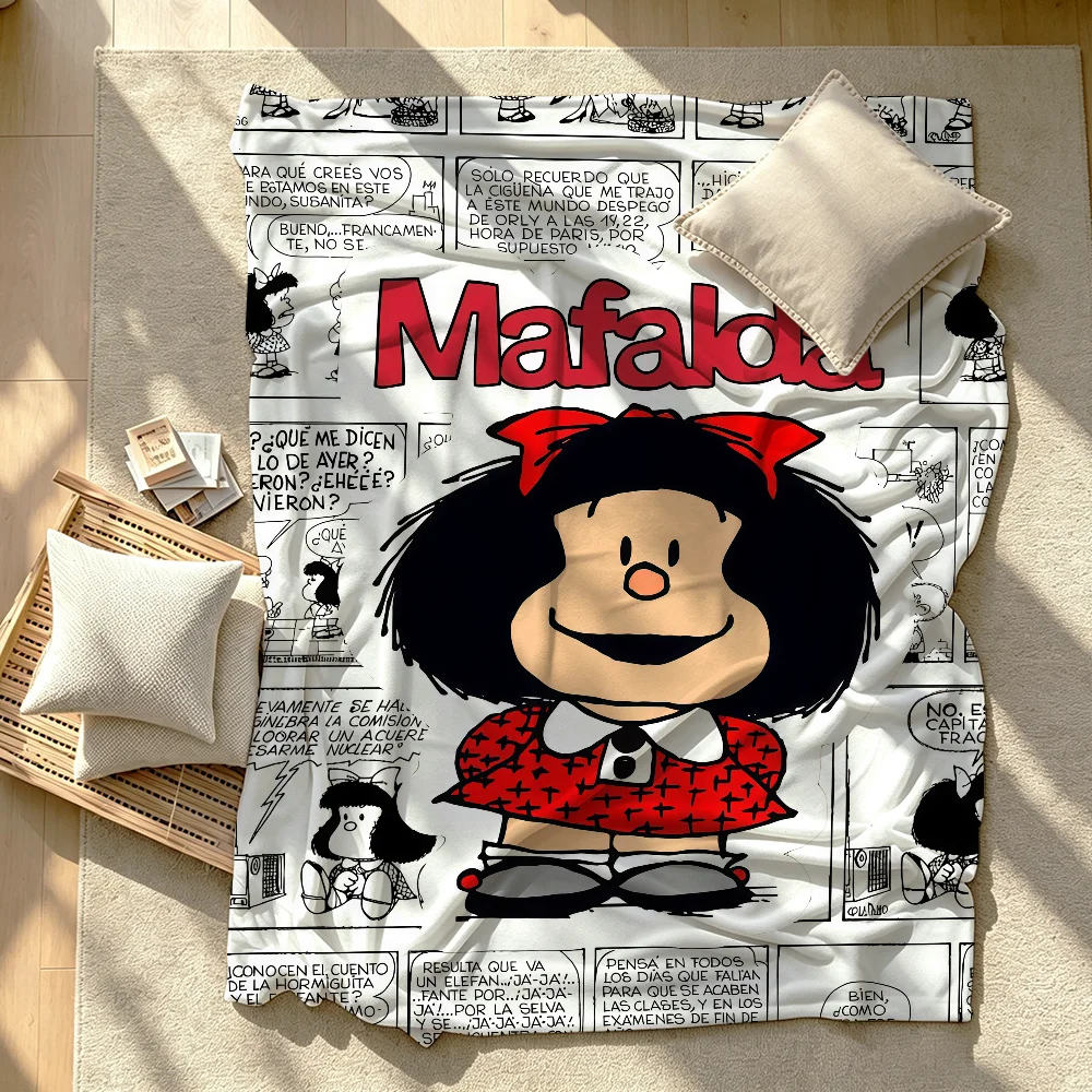 Cartoon Cute M-mafalda Blanket Soft Warm And Thick Perfect For Bedroom Living Room Bed Sofa Camping Picnic Office Gift