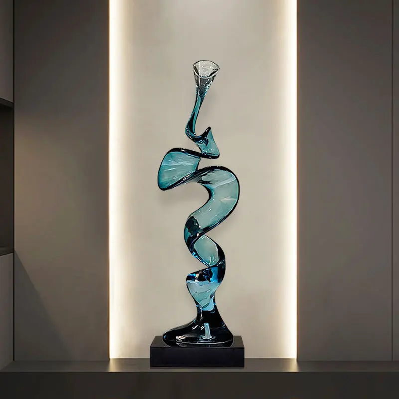 Abstract entrance ornament living room TV cabinet desktop transparent resin sculpture hotel clubhouse model room soft decoration