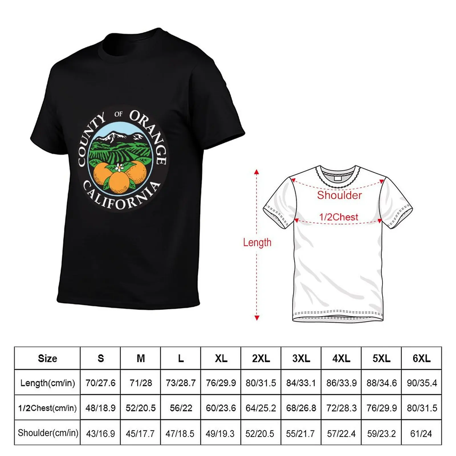 Seal of Orange County, California T-Shirt rapper graphic tees basketball graphic tees clothes mens t shirts top quality