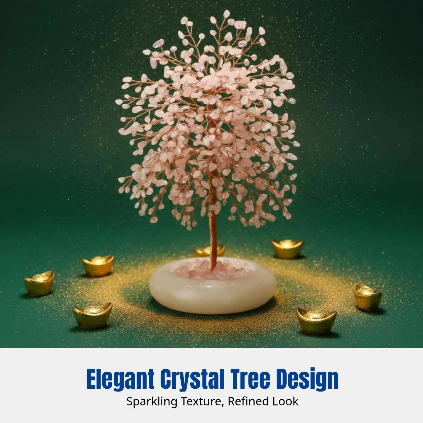 

Greenstone Crystal Money Tree, Yellow Crystal Desktop Ornament, Handmade Wealth Symbol, Living Room, Entryway, Gift