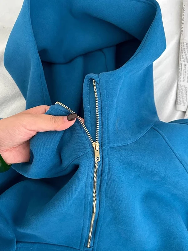 

Утепленная толстовка с капюшоном на молнии больших размеров для мужчин и женщин, осенне-зимняя, повседневная, удобная, из хлопка и полиэстера