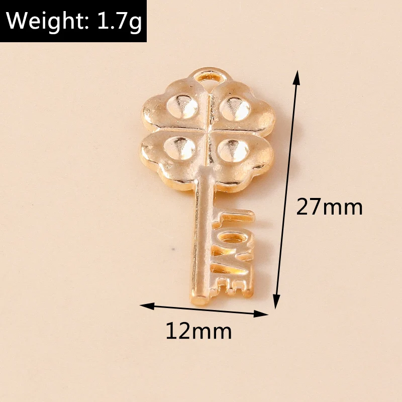 Leslie 20 Stück Gold Silber Farbe Vorhängeschloss Schlüssel Charm Anhänger Schmuck Zubehör Retro Schlüssel Charms DIY handgemachte Schmuckherstellung Handwerk – Detail 12