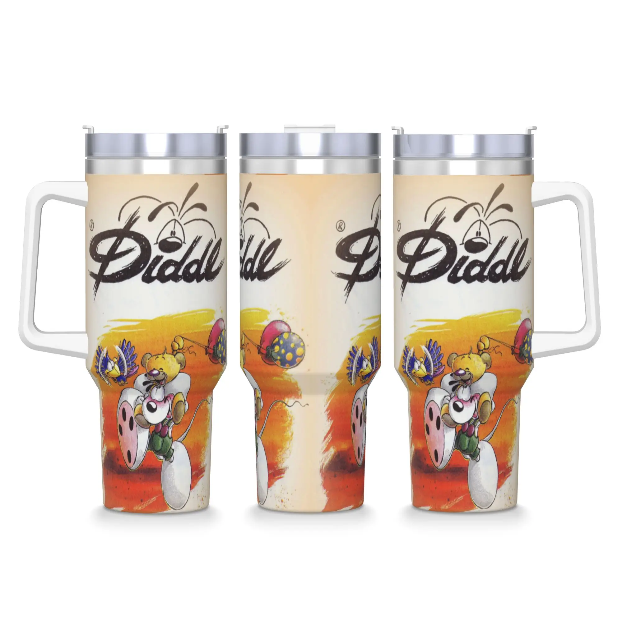 Diddl Cartoon Tumbler Heißgetränke Wasserflasche Tragbare Edelstahl Thermobecher Grafik Camping Auto Tassen