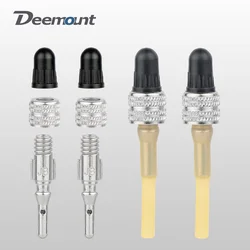 2/5PCS Inserts for Dunlop Valve Copper Nuts Zinc Alloy Bicycle Woods Blitz Tube Nozzle D/V Core Replacement W/ Extra Hose
