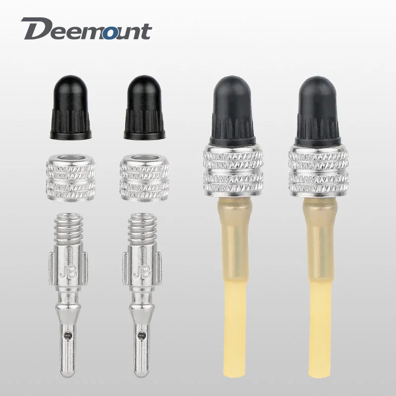 2/5PCS Inserts for Dunlop Valve Copper Nuts Zinc Alloy Bicycle Woods Blitz Tube Nozzle D/V Core Replacement W/ Extra Hose