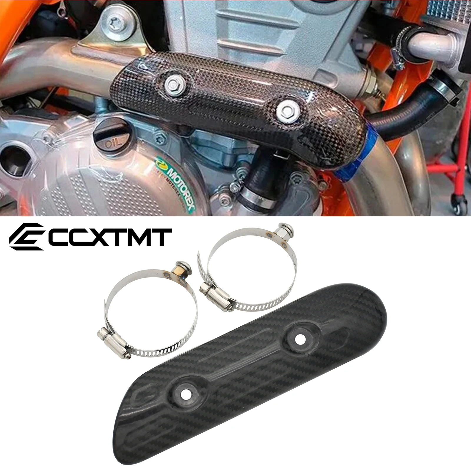 Motorrad Carbon Fiber Auspuff Hitzeschild Schutz Für GASGAS EC250F EC350F 2023 Für KTM EXCF 250 EXC 350 EXC 400 EXC 450 EXC 500