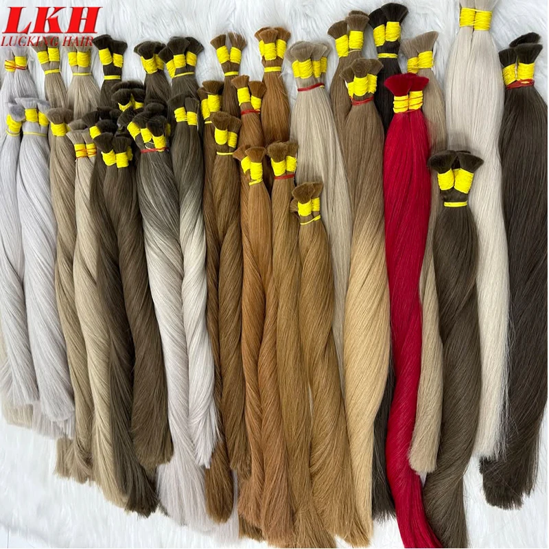 Cabello Lacio con Mechas, 100% Natural Virgen, Suave Sin Procesar, para Trenzas, Extensiones que Aumentan el Volumen 6