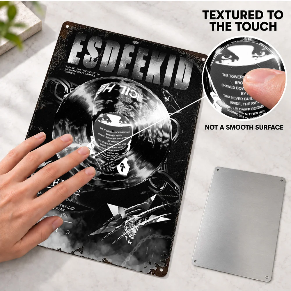 Esdeekid Rebel 2025 Music Printed Poster Personalized Aluminum Metal Sign Painterly Illustration Wall Art For Listening Room