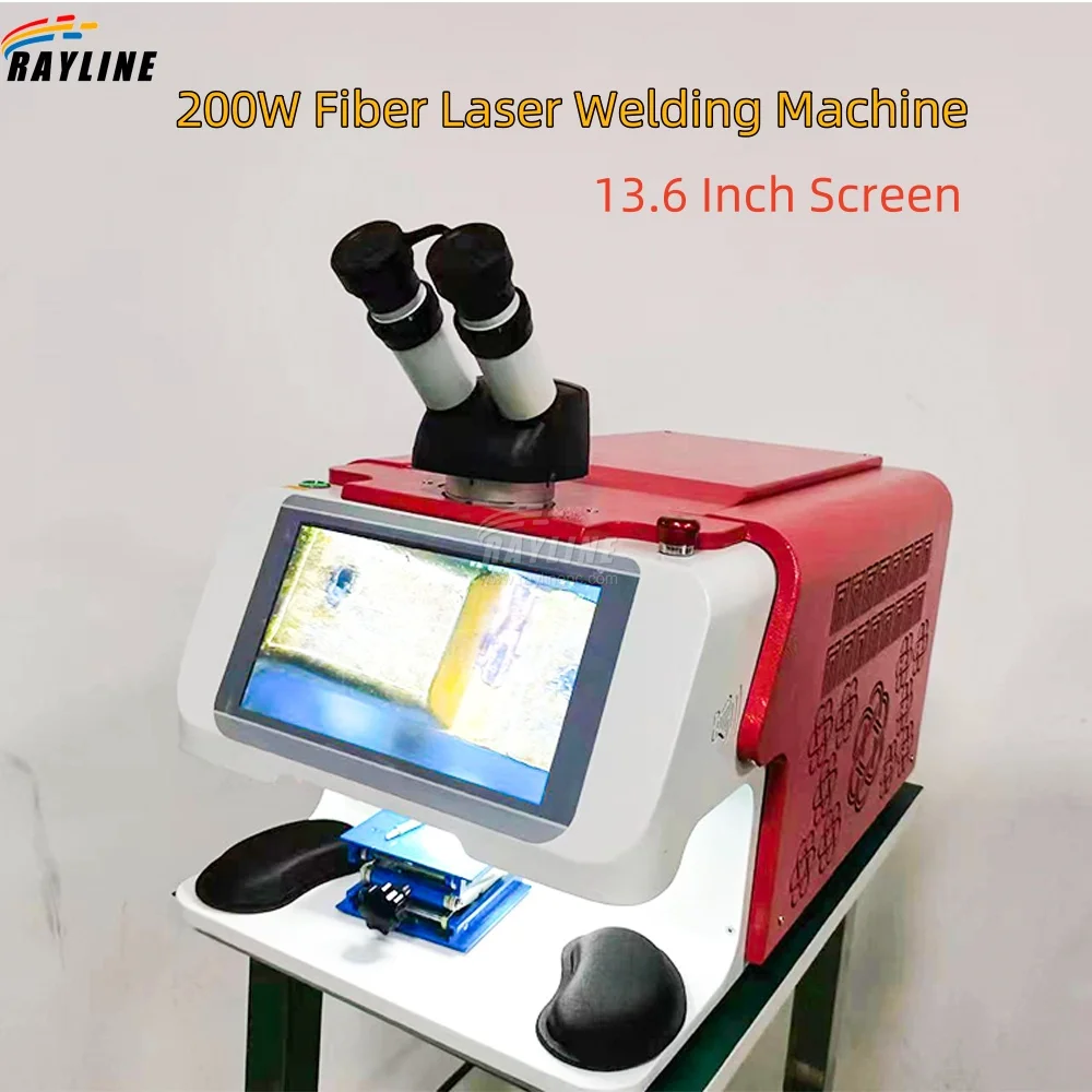 

New 13.6 Inch Screen Red laser Spot welder 200W Fiber Laser Welding Machine for jewelry CCD Gold/Jewelry/Sliver/Jewellery/Rings