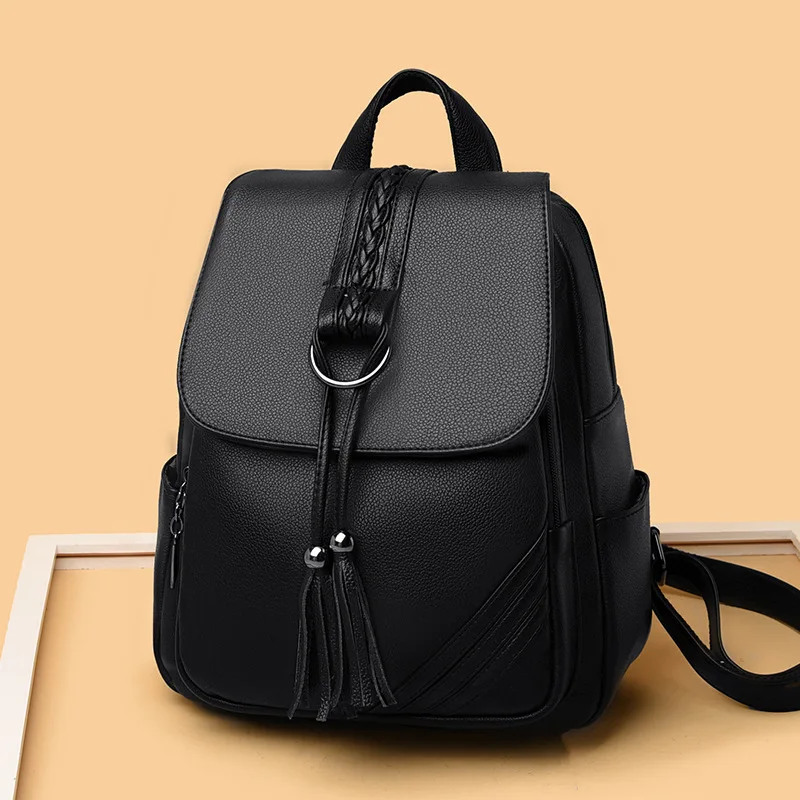 High Quality Women\'s Backpack 2023 New Delicacy Tassel Pendant Mommy Bags Student Backpack Large Capacity Outdoor Travel Bag