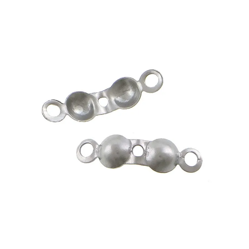 100pcs Stainless Steel Ball Bead Chain Connector Clasp Gold Crimp End Beads Caps For Bracelet Necklace Chains DIY Jewelry Making