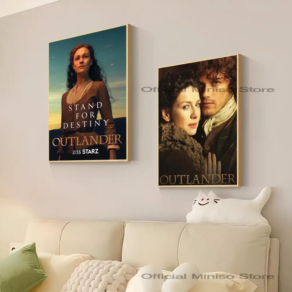 TV Series Show Movie Poster Self-adhesive Art Waterproof Paper Sticker Coffee House New Outlander Bar Room Wall Decor